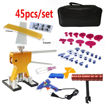 45Pcs/Set Metal Pdr Dent Lifter-Glue Puller Tab 20W Glue Machine Hail Removal Paintless Car Dent Repair Tools Kit Eu Plug
